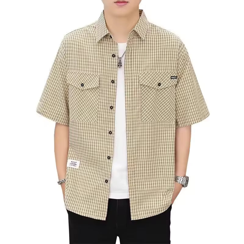 Camisa Cuadros Crema